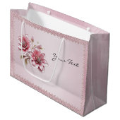 Sac Cadeau Fleurs Roses Modernes (Devant Angle)
