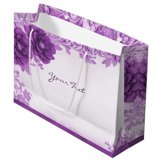 Sac Cadeau Fleurs Violettes Prospères (Devant Angle)