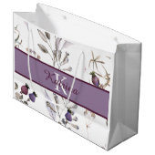 Sac cadeau floral aquarelle monogrammé (Devant Angle)