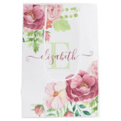 Sac cadeau floral aquarellisé avec monogramme (Dos)