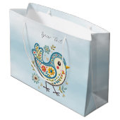 Sac cadeau Floral aux oiseaux bleus (Dos Angle)