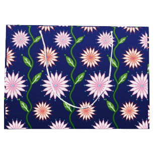 Sac Cadeau Floral Bleu