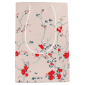 Sac cadeau Floral Chinoiserie rouge et crème (Devant)