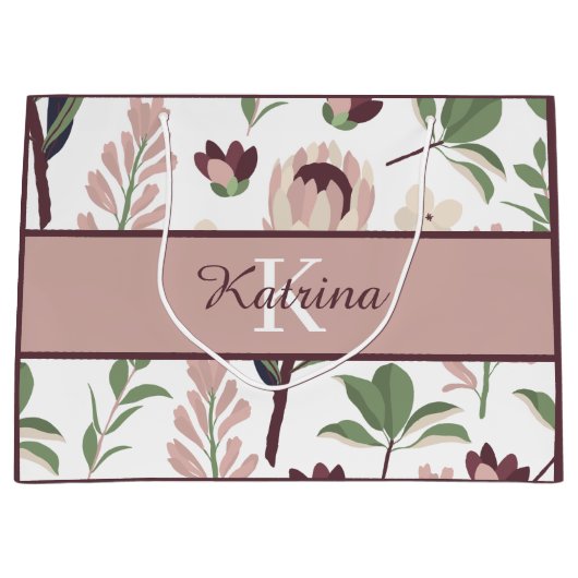 Sac cadeau Floral Monogramme (Devant)