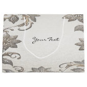 Sac Cadeau Floral Or Argent (Devant)