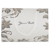 Sac Cadeau Floral Or Argent (Dos)