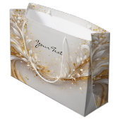 Sac Cadeau Floral Or Blanc (Dos Angle)
