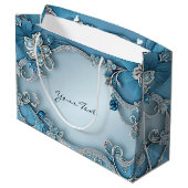 Sac Cadeau Floral Orné Bleu (Dos Angle)
