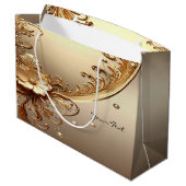 Sac cadeau floral orné doré (Dos Angle)