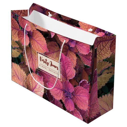 Sac cadeau floral personnalisable (Devant Angle)