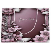 Sac cadeau floral rose (Devant)