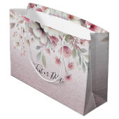 Sac cadeau floral rose moderne (Dos Angle)