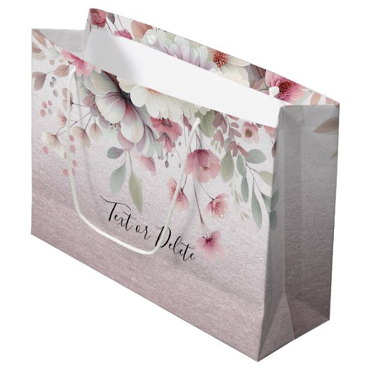 Sac cadeau floral rose moderne (Devant Angle)