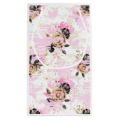 Sac cadeau floral rose, noir et or (Dos)