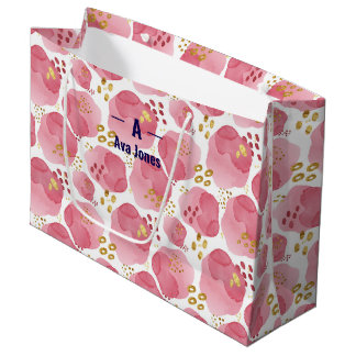 Sac cadeau floral rose personnalisé - Waterco pers