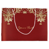 Sac Cadeau Floral Rouge Or Moderne (Dos)