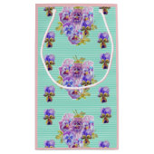 Sac Cadeau Floral Turquoise Aqua Fleurs Chic Démod (Dos)