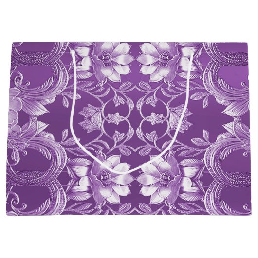 Sac Cadeau Floral Violet (Devant)