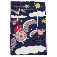 Sac cadeau Flying Pig Père Noël