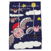 Sac cadeau Flying Pig Père Noël (Dos)