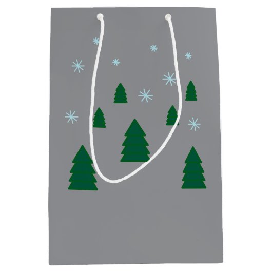 Sac cadeau - Forêt de pins avec Snowflakes (Devant)