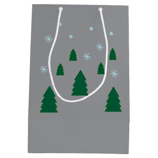 Sac cadeau - Forêt de pins avec Snowflakes (Dos)