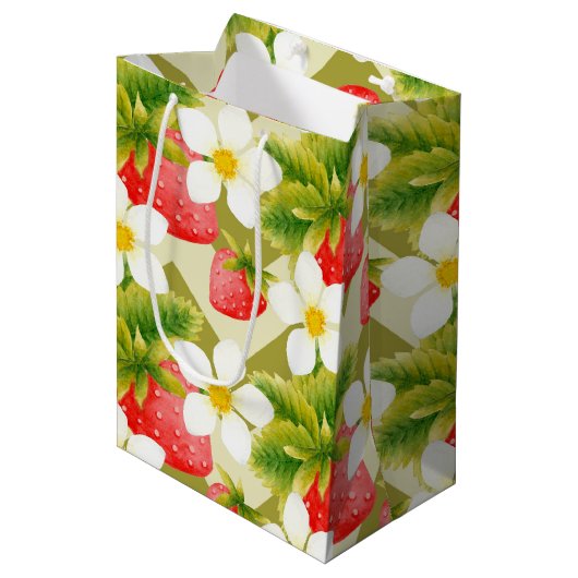 Sac cadeau fraise (Devant Angle)