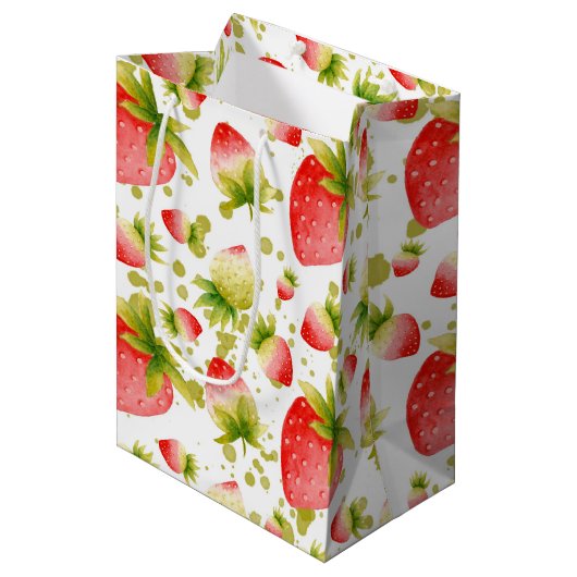 Sac cadeau fraise (Devant Angle)