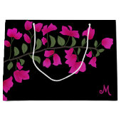 Sac cadeau Fuchsia Pink Bougainvillea Monogram (Devant)