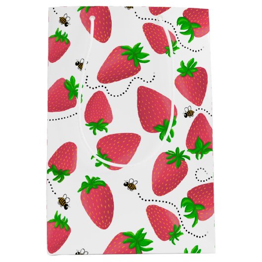 Sac cadeau Fun Red Strawberry et Bee (Devant)
