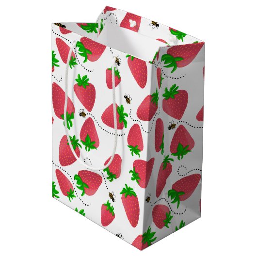 Sac cadeau Fun Red Strawberry et Bee (Dos Angle)