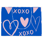 Sac cadeau géant coeurs XOXO (Devant)