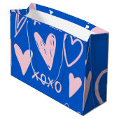 Sac cadeau géant coeurs XOXO (Dos Angle)