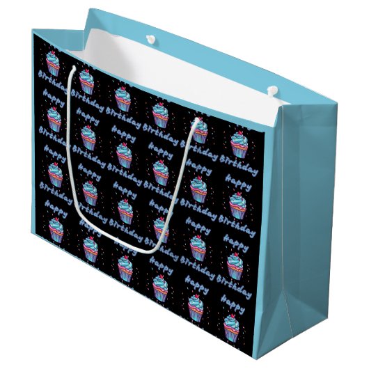 Sac Cadeau Géant Confettis Joyeux Anniversaire Cup (Devant Angle)