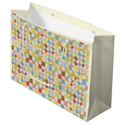 Sac Cadeau Géant MOSAÏQUE DE COUVERTURE / Crème (Devant Angle)