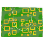 Sac cadeau géométrique vert cartonne (Dos)