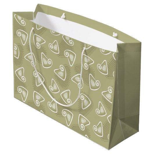 Sac cadeau géométrique vert olive (Dos Angle)