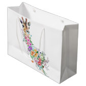 Sac cadeau girafe fleurs (Devant Angle)