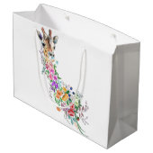 Sac cadeau girafe fleurs (Dos Angle)