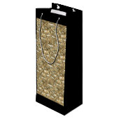 Sac cadeau Gold et Black Tall Merci de vin (Dos Angle)