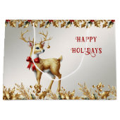 Sac cadeau Gold Reindeer Holiday (Devant)