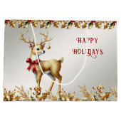Sac cadeau Gold Reindeer Holiday (Dos)