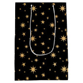 Sac cadeau Gold Stars - Arrière - plan noir (Dos)