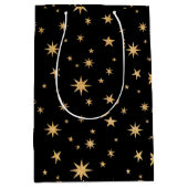 Sac cadeau Gold Stars - Arrière - plan noir (Devant)