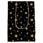 Sac cadeau Gold Stars - Arrière - plan noir (Dos)