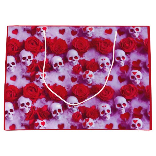 Sac cadeau Goth Valentine's Day avec Crânes (Devant)
