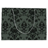 Sac cadeau gothique victorien crâne et Rose Damas (Dos)