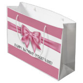 Sac Cadeau Grand arc rose large bande de luxe DO-IT-YOURSELF  (Dos Angle)