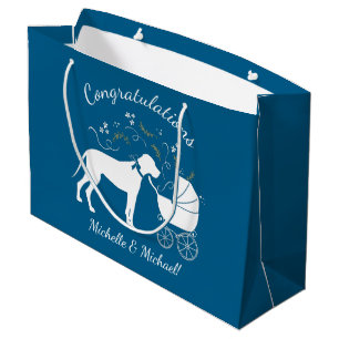 Sac Cadeau Grand Baby shower de Chien Danse Chien Chien Chien