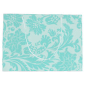 Sac cadeau grand en damassé sarcelle (Dos)